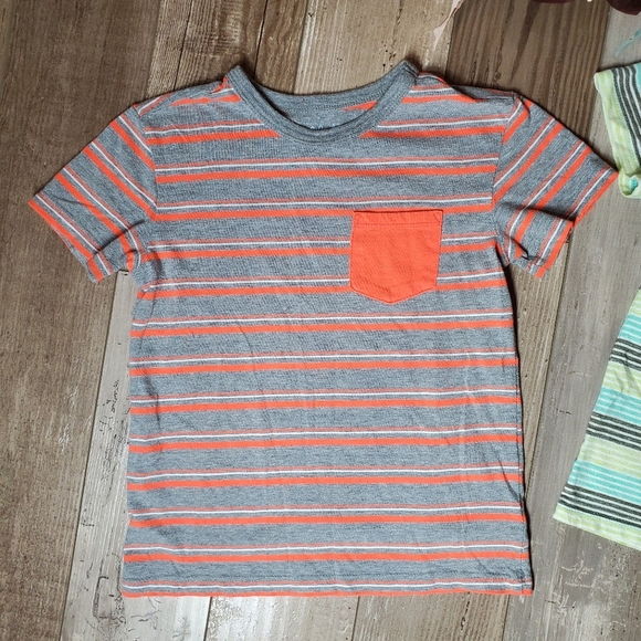 Cat & Jack 2 Pc Striped Short Sleeve Pocket T-Shirt Bundle Boys Size XS 4/5 EUC - Picture 8 of 13